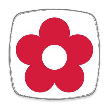 Cadeau minimal de fleur de fleur - Magnet carré - blanc - Devant