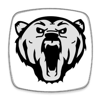 bear Bär grizzly - Viereckiger Kühlschrankmagnet - Weiß - Vorne