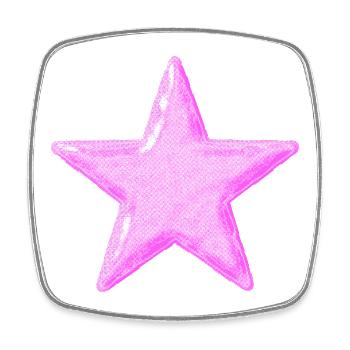 Pink Star - Square fridge magnet - white - Front