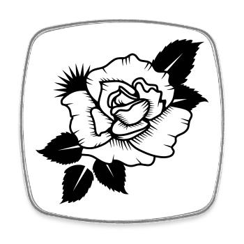 Abstrakte Rote Rose Minimalistische Floral Grafik - Viereckiger Kühlschrankmagnet - Weiß - Vorne