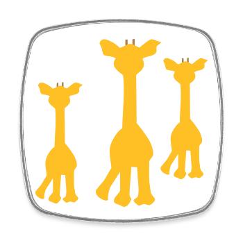 girafe - Magnet carré - blanc - Devant