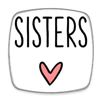 Sisters Herz beste Freundin Schwester Liebe - Viereckiger Kühlschrankmagnet - Weiß - Vorne