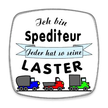 Spediteur - Spedition - Viereckiger Kühlschrankmagnet - Weiß - Vorne