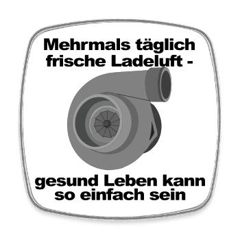 Gesund Leben Turbo Ladeluft - Viereckiger Kühlschrankmagnet - Weiß - Vorne