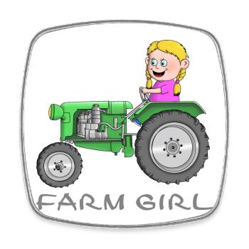 Farm Mädchen - farm girl - Viereckiger Kühlschrankmagnet - Weiß - Vorne