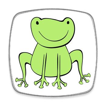frog - Square fridge magnet - white - Front