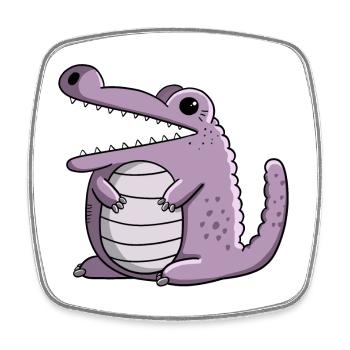 Pink Krokodil I Funshirt Monster I Kawaii Manga - Viereckiger Kühlschrankmagnet - Weiß - Vorne