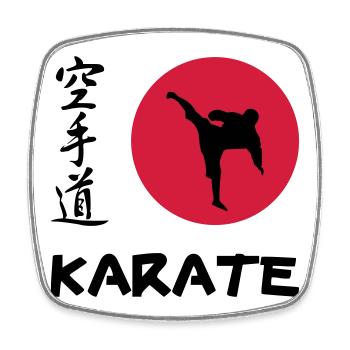 Karate - Magnet carré - blanc - Devant