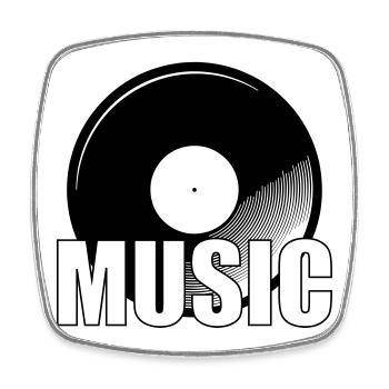 Music - Square fridge magnet - white - Front