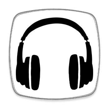 DJ Headphone - Kopfhörer - Viereckiger Kühlschrankmagnet - Weiß - Vorne