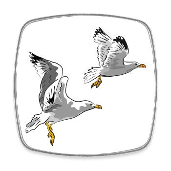 Les mouettes en vol - Magnet carré - blanc - Devant