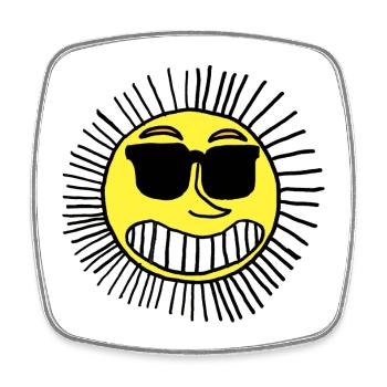 Sonnenlächelnde Vintage-Brillen - Viereckiger Kühlschrankmagnet - Weiß - Vorne