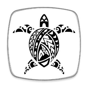 maori turtle - Square fridge magnet - white - Front