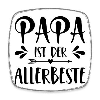 Papa ist der Allerbeste - Viereckiger Kühlschrankmagnet - Weiß - Vorne