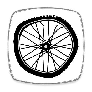 A pneu de vélo cassés - Magnet carré - blanc - Devant