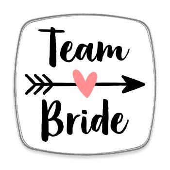 Équipe coeur bride cupidon flèche poule partie - Magnet carré - blanc - Devant