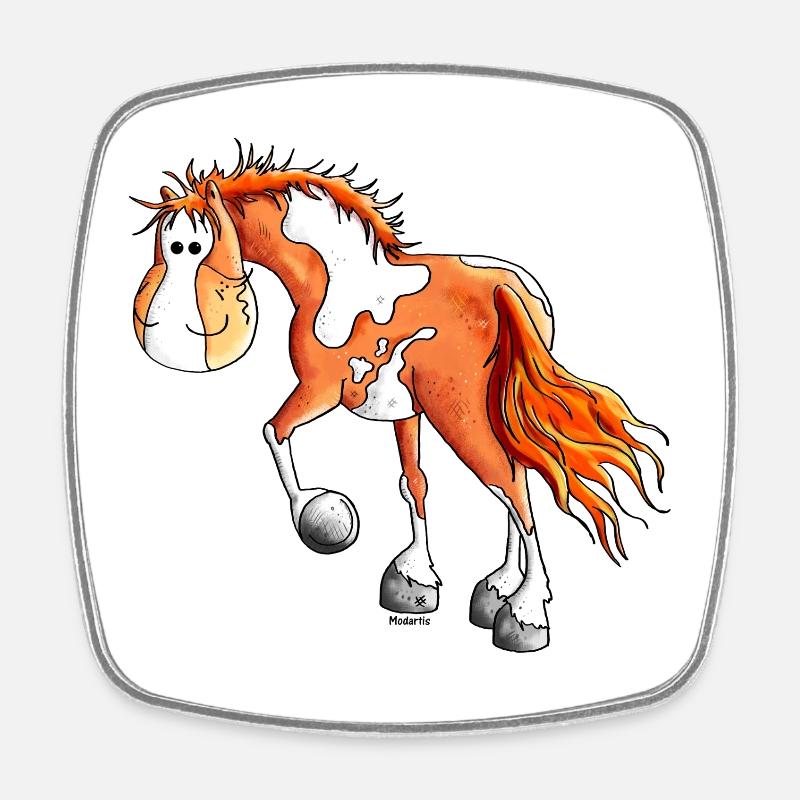 Pinto - Western Horse - Square fridge magnet - white