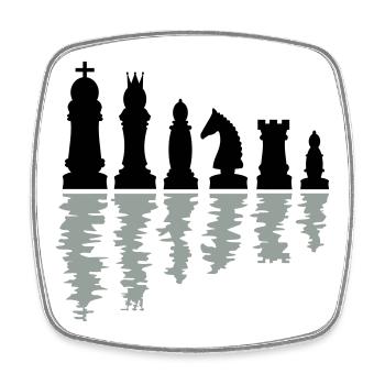 schach schachfiguren - Viereckiger Kühlschrankmagnet - Weiß - Vorne