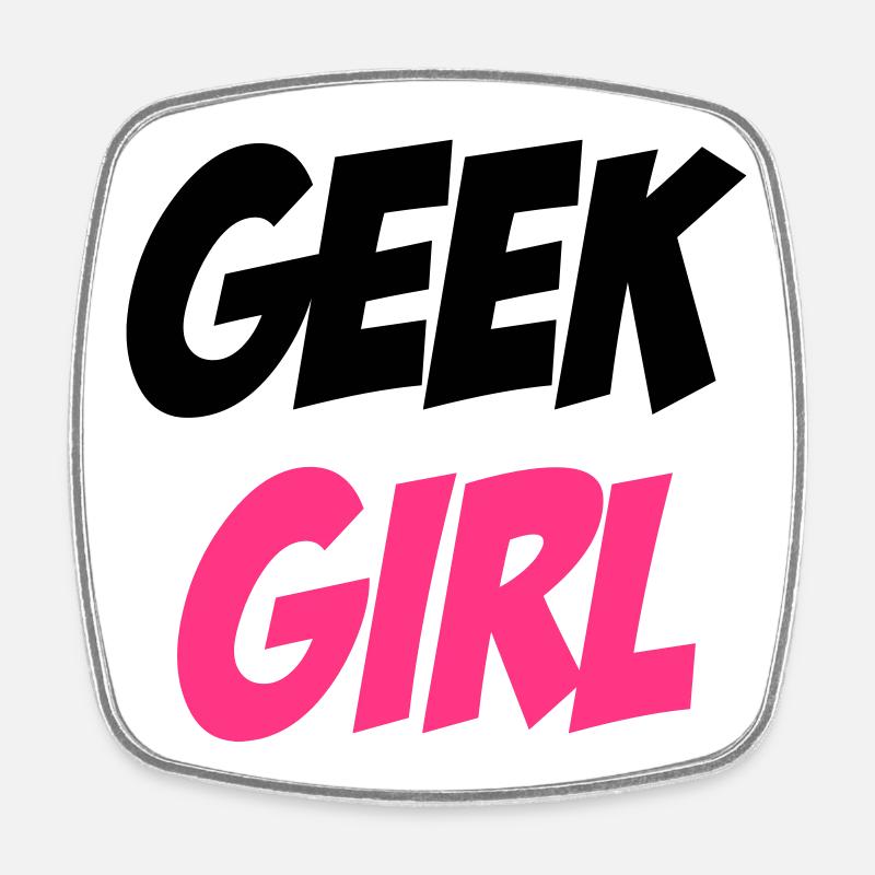 Geek Girl - Square fridge magnet - white