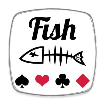 Poker : Fish - Magnet carré - blanc - Devant