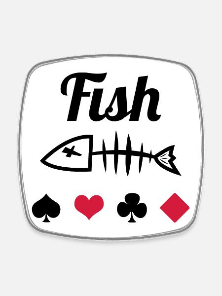 Poker : Fish - Magnet carré - blanc