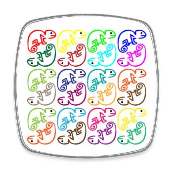Chameleon hustle and bustle - Square fridge magnet - white - Front