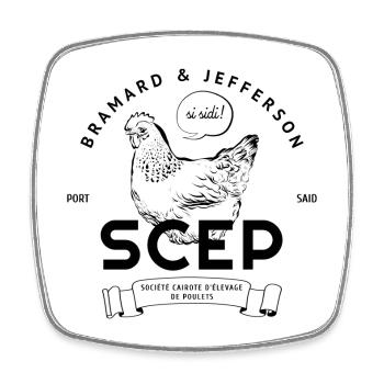 SCEP Comedy Gift - OSS 117, parody movie - Square fridge magnet - white - Front