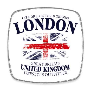 London Vintage Union Jack Tee - Square fridge magnet - white - Front