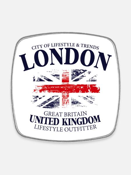 London Vintage Union Jack Tee - Square fridge magnet - white