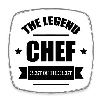 Chef cooking - Square fridge magnet - white - Front