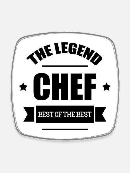 Chef - Magnet carré - blanc