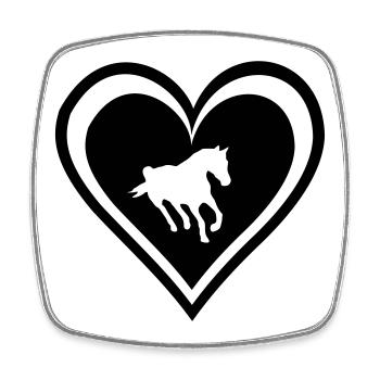 Horses, horse, riding, pony, cowboy, trot, Gallop - Square fridge magnet - white - Front
