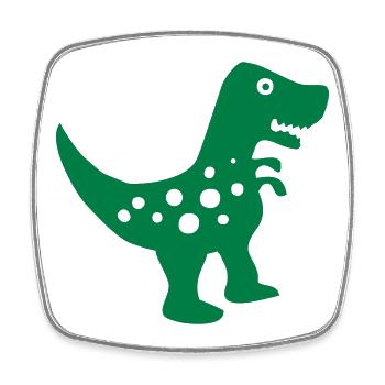 dino - Magnet carré - blanc - Devant
