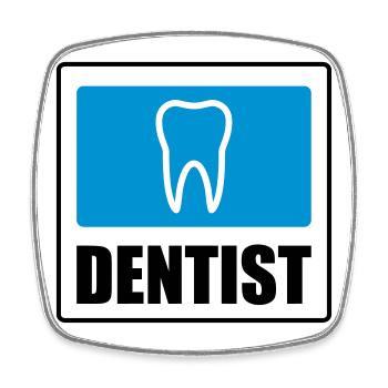 Dentist - Magnet carré - blanc - Devant