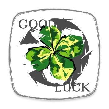 good luck leaf shamrock icon graphic nature icon - Square fridge magnet - white - Front