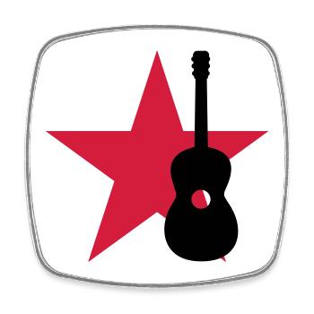Guitarist / Gitarrist / Guitariste - Magnet carré - blanc - Devant