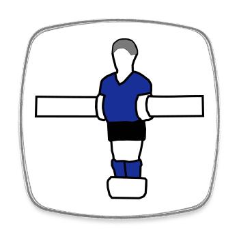 Table football figure - Square fridge magnet - white - Front