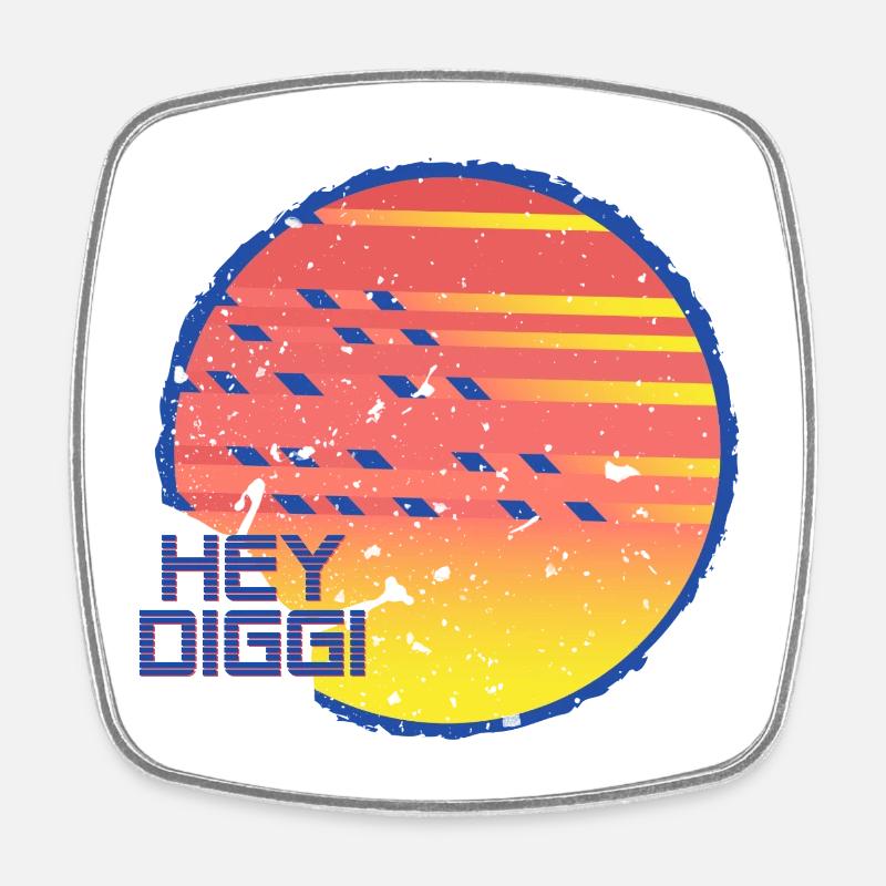 Hey Diggi - Square fridge magnet - white