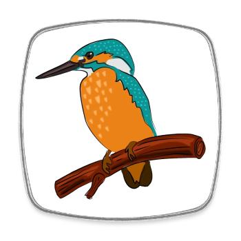 eisvogel vogel bunt - Viereckiger Kühlschrankmagnet - Weiß - Vorne