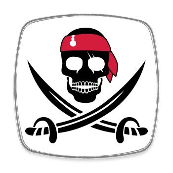 pirate - Magnet carré - blanc - Devant