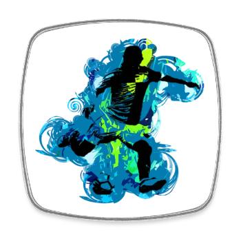Soccer - Square fridge magnet - white - Front