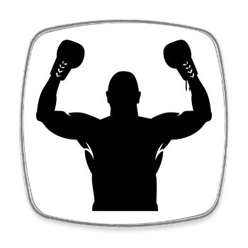 boxe - Magnet carré - blanc - Devant