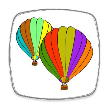 hot air balloon - Square fridge magnet - white - Front