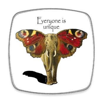 Everyone is unique - Square fridge magnet - white - Front