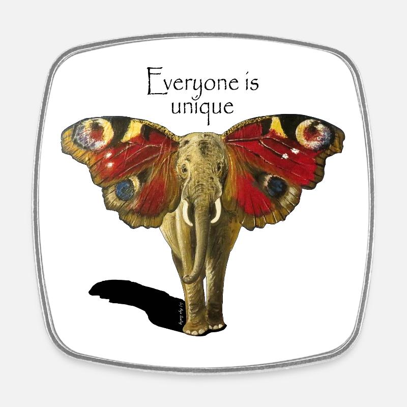 Everyone is unique - Viereckiger Kühlschrankmagnet - Weiß