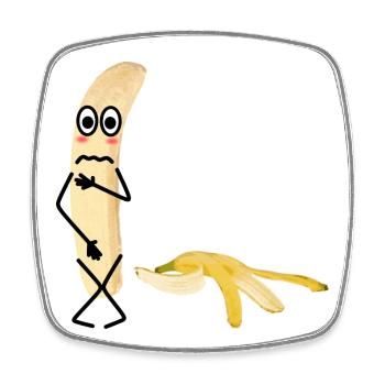 Humorous banana character - Square fridge magnet - white - Front