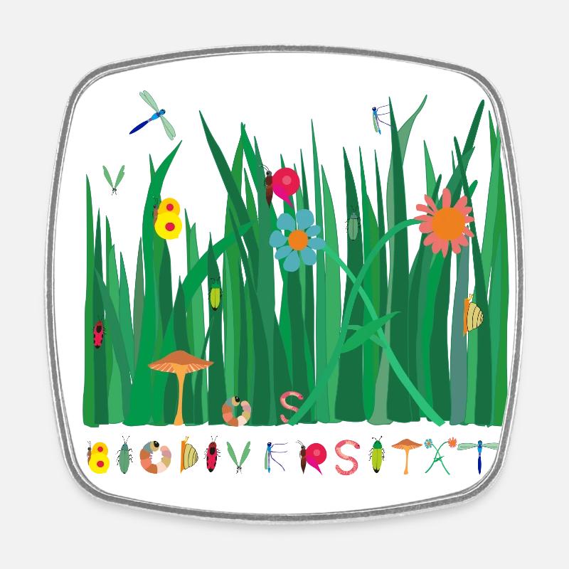 Prairie de biodiversité - Magnet carré - blanc
