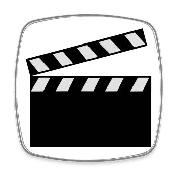 Clapper Board - Square fridge magnet - white - Front