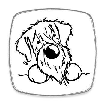 Happy Schnauzer - Square fridge magnet - white - Front