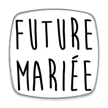 Mariage / Marié / Mariée / Femme / Fiancée / Amour - Magnet carré - blanc - Devant